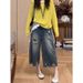 Retro Ripped Cropped Jeans for Women High Waist Slimming Straight Leg Wide Leg Pants Loose Fit Petite plus Size Summer New_mkmklike.com