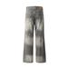 Men's Clothing Retro 2025 High Grade Washed Dirty Inkjet Design Loose Men's Flared Denim Trousers_mkmklike.com