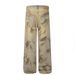 Post-apocalyptic Style Dirty Jeans Men's Streetwear Hip Hop Loose Design Sense Niche Mud Dyed Straight Pants Wide Leg_mkmklike.com