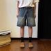 Men's Washed Vintage Denim Shorts Summer Lightweight Loose Fit High Street Casual Five-Pocket Cargo Shorts_mkmklike.com