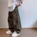 Men's American Streetwear Jeans - Loose Fit Straight-Leg Cotton Pants With Leopard Print For Urban Fashion_mkmklike.com
