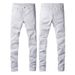 Pure European Style Jeans Trendy High Street Embroidered Ripped Graffiti Slim Fit Skinny Casual Long Pants Men's Clothing_mkmklike.com