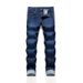 Laike Men's Slim Fit Jeans Style Summer New Versatile Straight Leg Casual Long Trousers Slightly Elastic Comfortable Pants_mkmklike.com