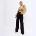 Women's Wide-Leg Denim Pants - High Waist Flowy Trousers, Classic Black, Comfortable Cotton Blend For Office & Casual (Sizes 25-32)_mkmklike.com