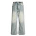 Punk Washed Jeans Men's Vintage Gradient Faded Wide-Leg Straight Long Versatile Basic Dad Pants Trendy_mkmklike.com