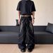 Gothic Flame Embroidered Wide-Leg Jeans – Distressed Black Denim Pants With Asymmetrical Panels, Oversized Streetwear Fit For Dark Academia & Y2K_mkmklike.com