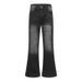 Men's Vintage Style Flared Washed Wave-Pattern Loose Straight Leg Jeans With Fleece Lining Fashion Trends_mkmklike.com