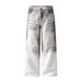 Spray-Dyed Dirty Wide-Leg Jeans Casual Men's High Street Trend Niche Loose Ink-Splattered Straight-Leg Pants For Men_mkmklike.com