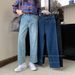 Light Blue Straight-leg Jeans Women, New Autumn Style, Suitable For Pear-shaped Body, Plus Size, High-waisted, Loose,_mkmklike.com