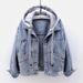 Women's Clothing Hooded Denim Jacket Women's Short Fashion Large Pocket Jacket Casual Top_mkmklike.com