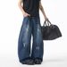"Men's High Street Washed Ripped Jeans – Relaxed Wide-Leg Fit With Distressed Details (Summer Streetwear, Vintage Fading, Comfortable & Stylish)"_mkmklike.com