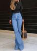K New Breasted High Waisted Jeans For Women With A Slimming Temperament, Flared Pants, And Long Pants_mkmklike.com