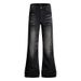 Urban Edge Patchwork Jeans - Vintage Washed Black With Artistic Embroidery & Relaxed Wide-Leg Silhouette For Streetwear Enthusiasts_mkmklike.com
