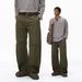 Men's Deconstructed Cargo Pants – Retro Streetwear, 100% Cotton, Wide-Leg & Asymmetrical Cut (Black/Khaki/Olive, S-XL)_mkmklike.com
