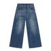 Men's Clothing Trendy Men's Washed Jeans Denim Lightning Stripe Design Loose Straight Leg Wide Leg Pants Retro Style_mkmklike.com