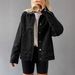 Trendy Oversized Denim Jacket For Women - Classic Polo Collar With Functional Pockets (Light Blue/Navy/Black/Charcoal/White, S-2XL)_mkmklike.com