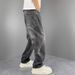 Light Blue Spring Summer Jeans for Boys Handsome Trendy Harem Pants Loose Casual Carrot Style Versatile Washed Denim_mkmklike.com