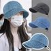 Hot Sale Korean Washed Denim Fisherman Hat Spring Summer Women Wide Brim Sun Protection Hats All-match Adjustable Drawstring_mkmklike.com
