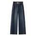 Premium Winter Fleece-Lined Straight Leg Jeans – High Waist Slim Fit Denim Pants With Stretch Comfort For Women_mkmklike.com