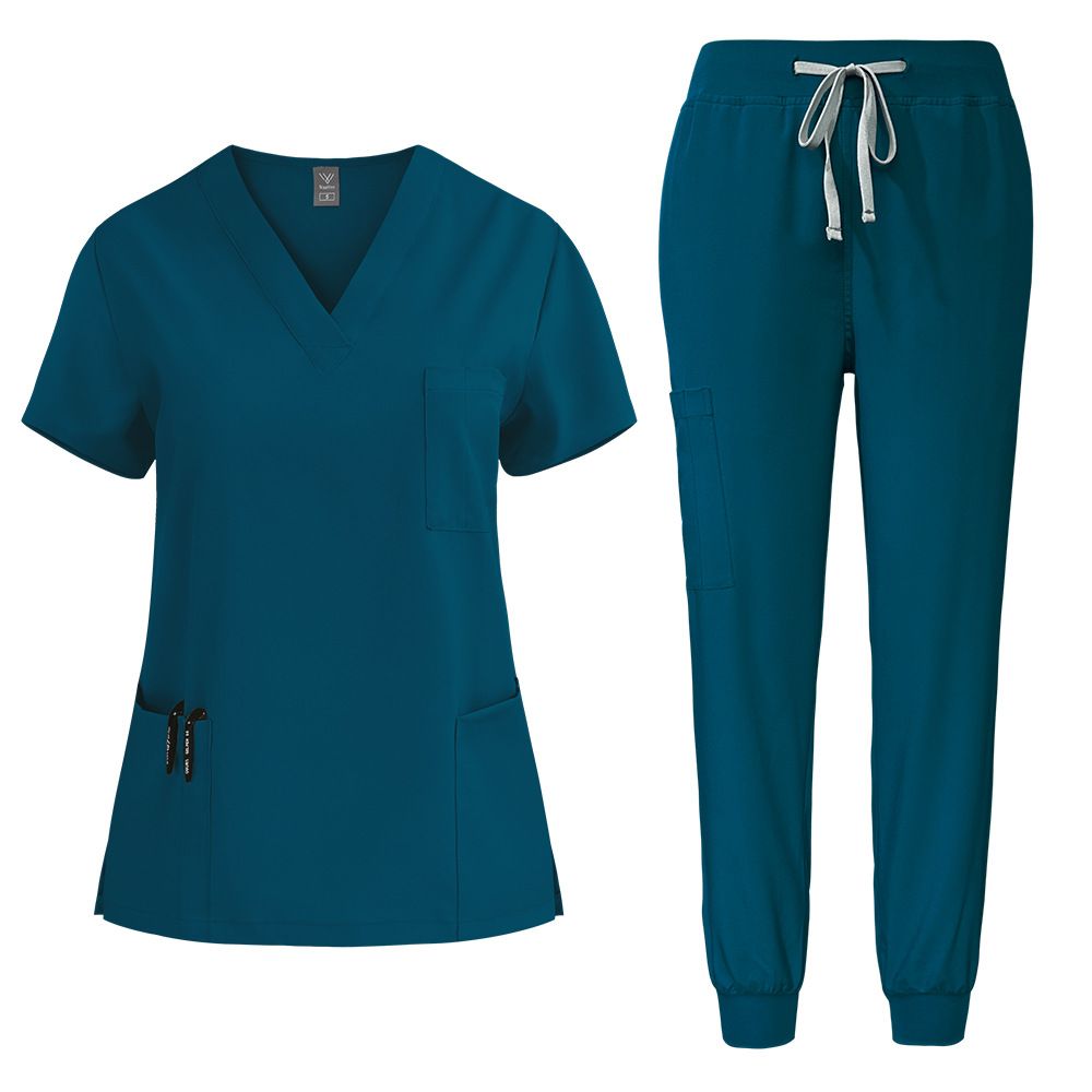 Women's short-sleeved doctor's gown, surgical gown, women's beauty work clothes, men's operating room scrub gown, elastic quick-drying gown_mkmklike.com