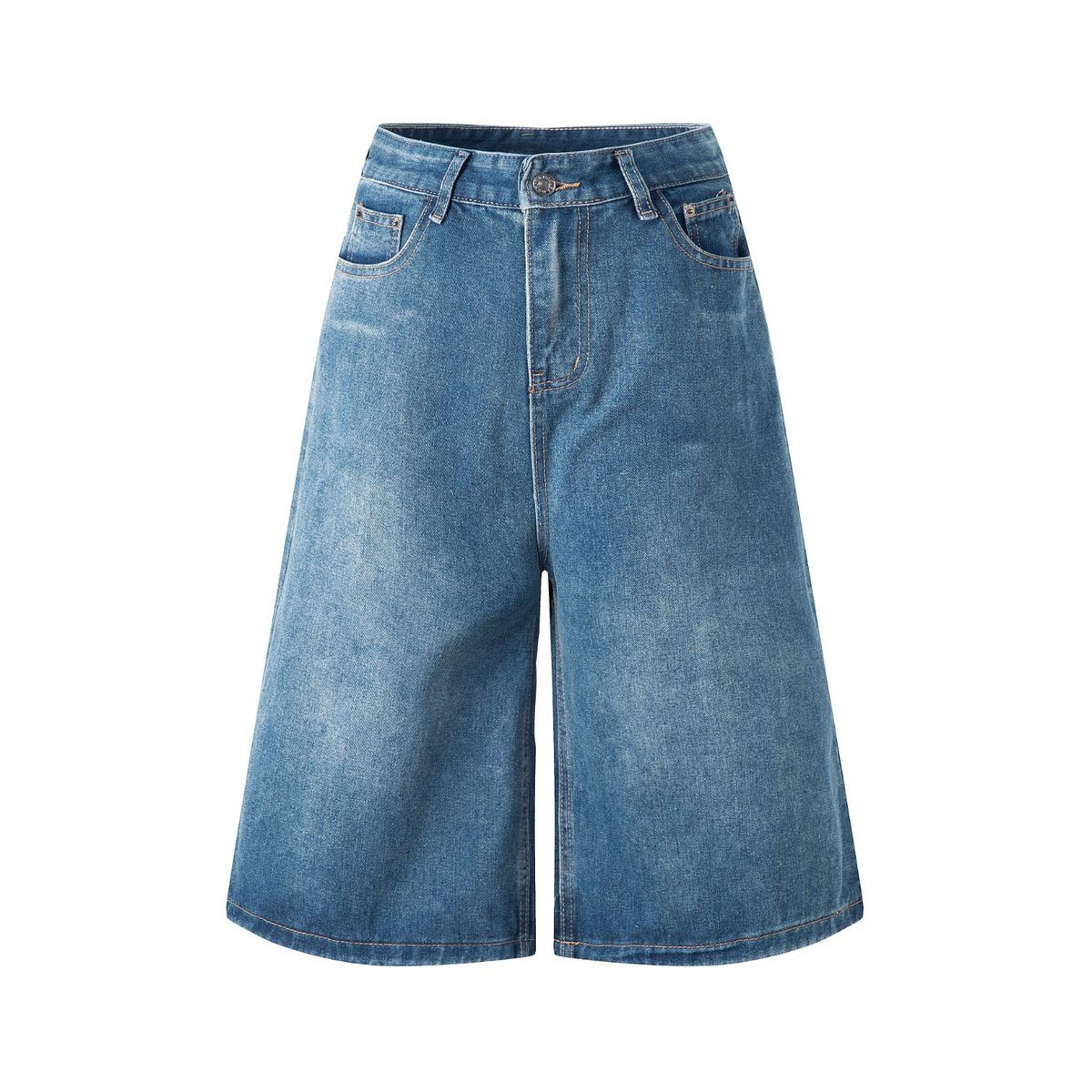 American Plaid Patchwork Design Jeans Style For Men And Women Retro Loose Silhouette Flowy Casual Pants_mkmklike.com