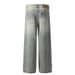 Ripped Patch Jeans Men's Streetwear Trendy Brand Washed Vintage High Street Hip Hop Loose Casual Straight Long Pants_mkmklike.com