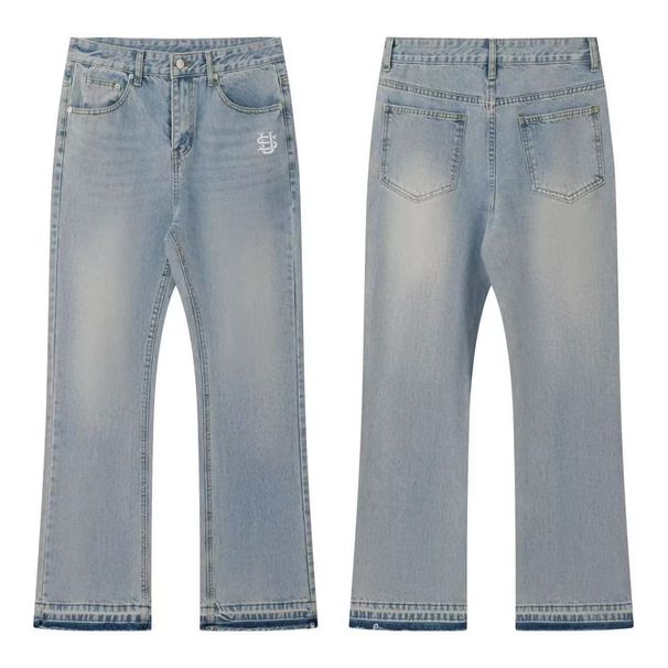 Men's Clothing Casual Straight Leg Jeans, US Embroidered Layered Denim Trousers, Trendy Youth Style For All Seasons._mkmklike.com