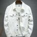 Northfold 2025 Spring Autumn New Unisex Casual Trendy Brand European And American Simple Turn-down Collar Denim Jacket_mkmklike.com