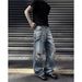 Men's Slim Fit Ripped Jeans Edgy Style American High Street Design Slightly Flared Trendy Brand Versatile Straight Leg Pants_mkmklike.com