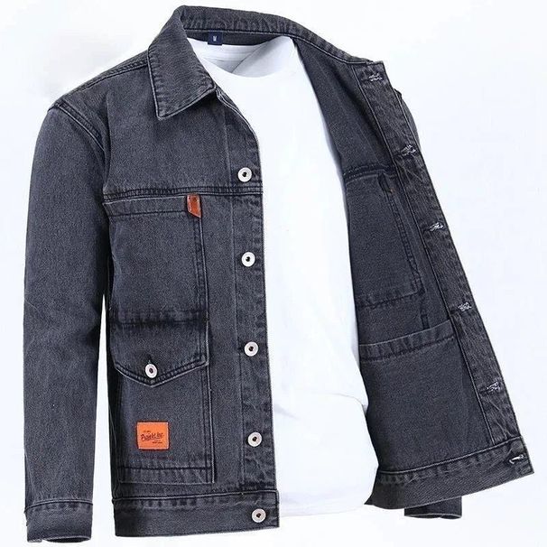 Spring And Autumn Denim New Trend Brand Multi Pocket Workwear Loose Plus Size Men's Jacket_mkmklike.com