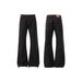 Vintage-Inspired Black Flared Denim Jeans For Men - Classic Clean Fit, Mid-Rise, Cotton Stretch, Retro Style_mkmklike.com