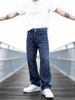 Men's Clothing Men's Crochet Jeans Mid Rise Straight Leg Wide Leg Trousers Elegant Diamond Pattern For Formal & Casual_mkmklike.com