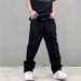Black Jeans High Street American Vintage Embroidered Alphabet High Waist Straight Hip Hop Loose Jeans_mkmklike.com