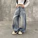 Men's & Women's Vintage Washed Straight Leg Jeans – Retro Streetwear Baggy Denim Pants With High Waist & Relaxed Fit_mkmklike.com