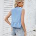 K New Women's Denim Vest With Lace-up And Leaf Hem_mkmklike.com
