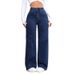 High Waisted Women's plus Size Straight Leg Jeans Washed Loose Wide Leg Pants Denim_mkmklike.com