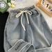 Men's High Waist Denim Shorts Yellow Mud Pants Vibe Casual Five Point Spring Summer Trendy Streetwear_mkmklike.com