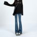 New Spring And Autumn Black Flared Jeans For Women, High Waist Slim Fit Versatile Bell-Bottom Pants, Wholesale From_mkmklike.com