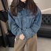 Retro Denim Jacket For Women - Cotton Lined, Warm & Versatile, Loose Fit, Casual Chic Denim Jacket_mkmklike.com