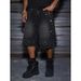 Men's Distressed Denim Shorts – Trendy Ripped & Studded Design (Sizes S-XL)_mkmklike.com