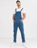 Pure Solid Color Clothing Export Overalls Suspender Denim New Pants Jumpsuit Men's Style_mkmklike.com