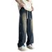 Men's Vintage Straight Leg Jeans – Classic Loose Fit Denim Pants | Washed Cotton | Summer Casual Wear (S-3xl)_mkmklike.com