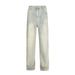 Yellow Mud Dyed Jeans Men's Punk Street Heavy Washed Vintage Slim Straight Tapered Casual Pants Versatile_mkmklike.com
