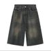 Men's Clothing Loose Wide Leg Straight Men's Vintage American Style Jeans - Relaxed Fit Wide Leg Cropped Straight Denim Pants For Casual Wear_mkmklike.com