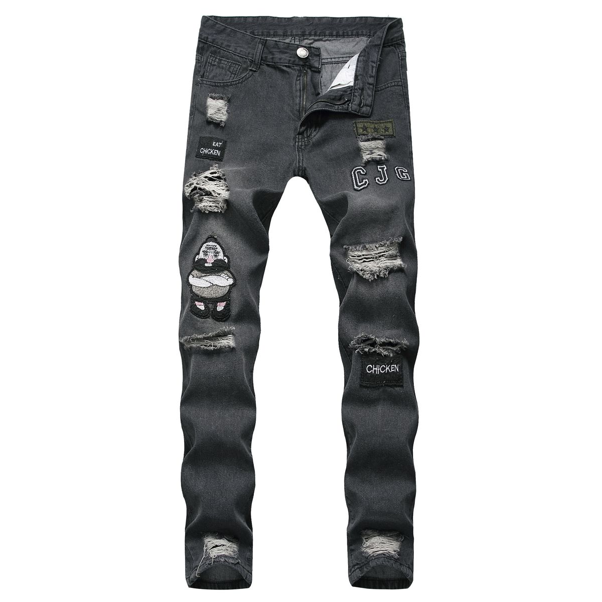 Men's Clothing Hip Hop Slim Fit Ripped Skinny Jeans New Style._mkmklike.com