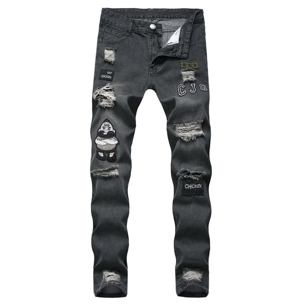 Men's Clothing Hip Hop Slim Fit Ripped Skinny Jeans New Style._mkmklike.com