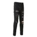 Men's Clothing Casual Versatile Ripped Hot Diamond Skinny Jeans Men's Black Skinny Pants 8565_mkmklike.com