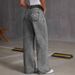 Cross-Border SHEIN Bowknot Embroidered Jeans For Women Sweet And Spicy Style High Waist Straight Loose Long Pants_mkmklike.com