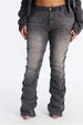 Women's Clothing Retro Fashion Rhinestone Jeans Chubby Pants Sexy Girl Style Slightly Flared Floor Length Pants For Women_mkmklike.com