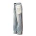 Men's Clothing Retro Reverse Wear Design Jeans Men's Loose Wide Leg Casual Straight Pants_mkmklike.com